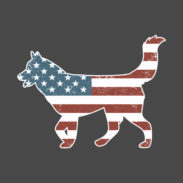 Vintage Patriot Husky Dog Husky Silhouette by Macy XenomorphQueen