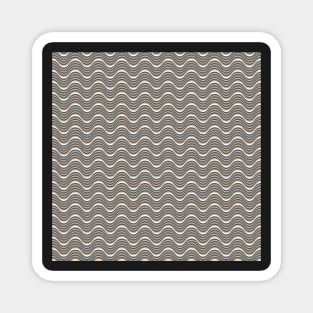 Dark Blue Tan Wavy Lines Pattern Magnet