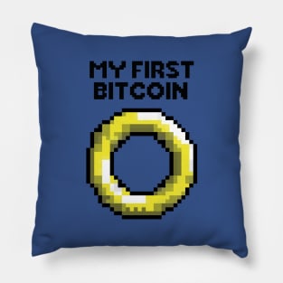 My first bitcoin - Blue Hedgehog Pillow