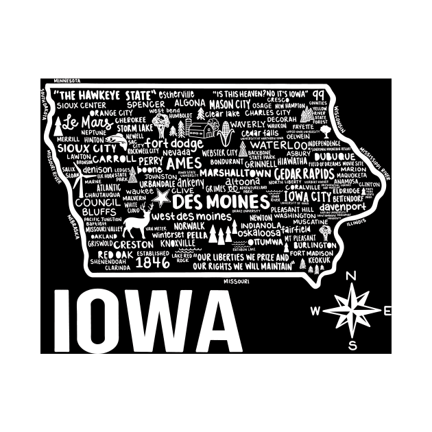 Iowa Map by fiberandgloss