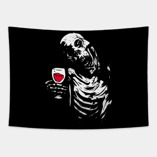 Have a good Bloody Halloween from Mr Skeleton Zombie Tapestry