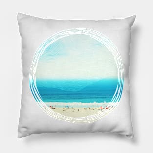 Beautiful ocean beach with big sky Pillow