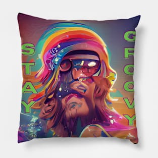 Stay Groovy - colorful, hippie-style Pillow