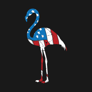 AMERICAN FLAG USA flamingo PATRIOTIC T-Shirt