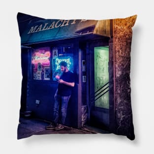 Upper West Side Night Street Manhattan NYC Pillow