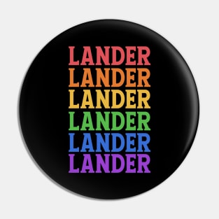 LANDER RAINBOW TYPOGRAPHY Pin