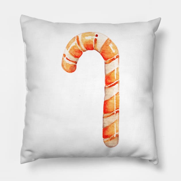 orange candy cane Pillow by shoko