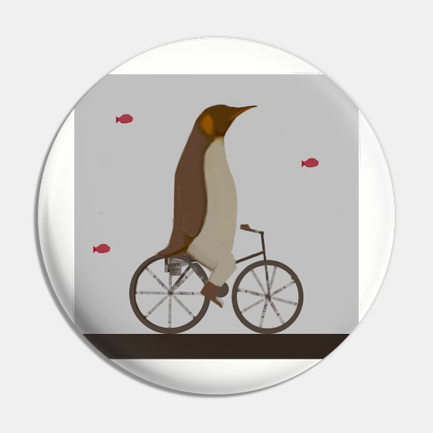 Penguin on Bicycle Pin by JHeavenor