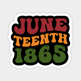 Juneteenth 1865 Black American Freedom History Wavy Groovy Magnet