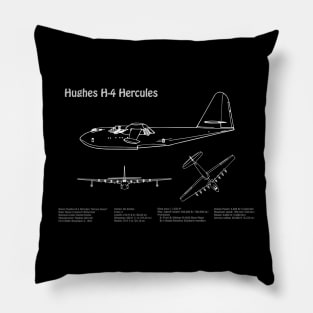 Hughes H-4 Hercules Spruce Goose Blueprint Plans - PDpng Pillow