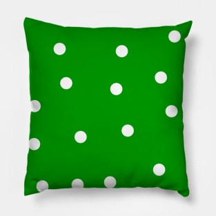 Polka Dots | Polka Dot Green and White | Artistic Design Pillow