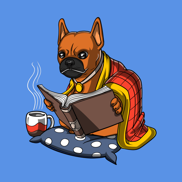 French Bulldog Book Reading Dog by underheaven