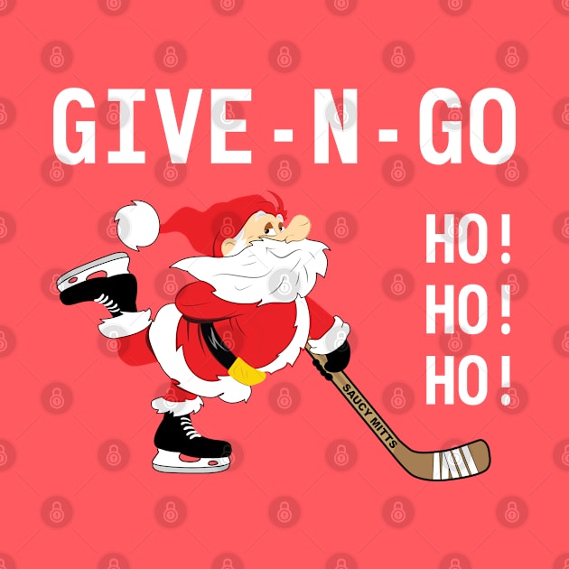 Hockey Santa Give N Go Ho! Ho! Ho! by SaucyMittsHockey