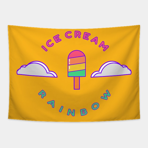 rainbow ice cream kids gift Tapestry by AlfinStudio