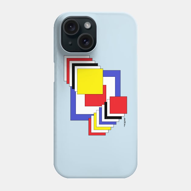 Squares Abstract Phone Case by AzureLionProductions