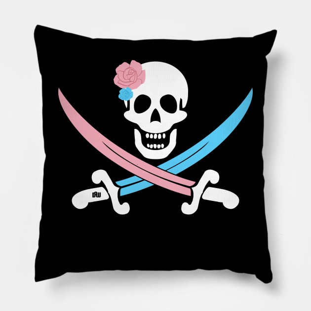 Trans Pride Jolley Roger Pillow by Daniela A. Wolfe Designs