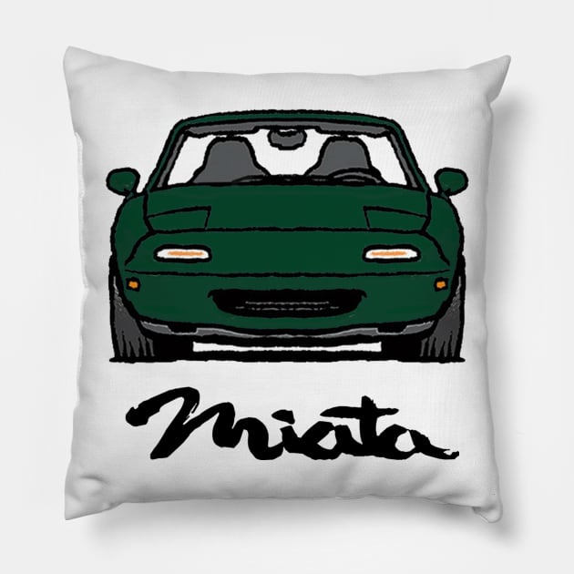 MX5 Miata NA British Racing Green Pillow by Woreth