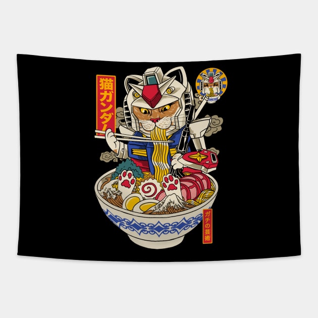 RAMEN CAT GUNDAM Tapestry by art of gaci