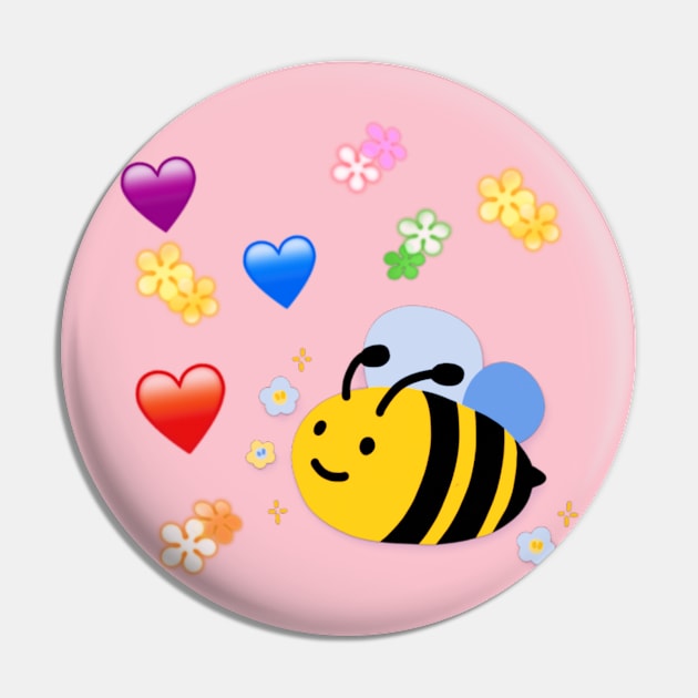 Happy bee and love Pin by Ambition ,Art