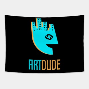 YourArtDude Logo In Lt. Blue And Orange Tapestry