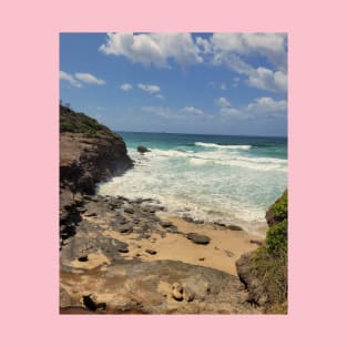 Serenity Shoreline: Beach Photography Print T-Shirt