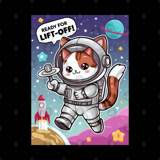 Astronaut cat ready to lift off by Spaceboyishere