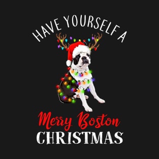 Have Yourself A Merry Boston Christmas Funny Gift Christmas T-Shirt