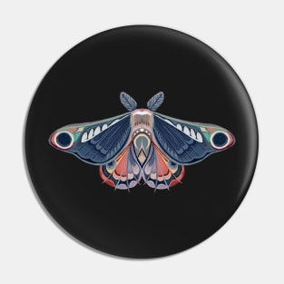 Moth sticker  blue, orange and lila pastel Pin