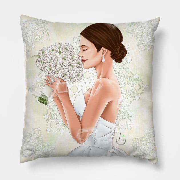 Lea Michele Marriage Portrait Pillow by AudreyWagnerArt