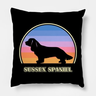 Sussex Spaniel Vintage Sunset Dog Pillow