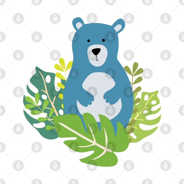 cute bear in the forest by sj_arts