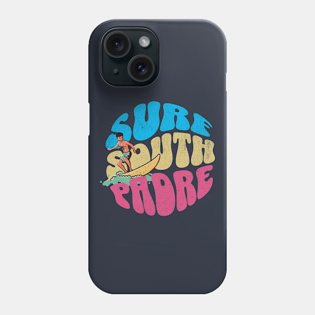 Surf South Padre Island Texas Vintage Surfboard Surfing Phone Case by TGKelly