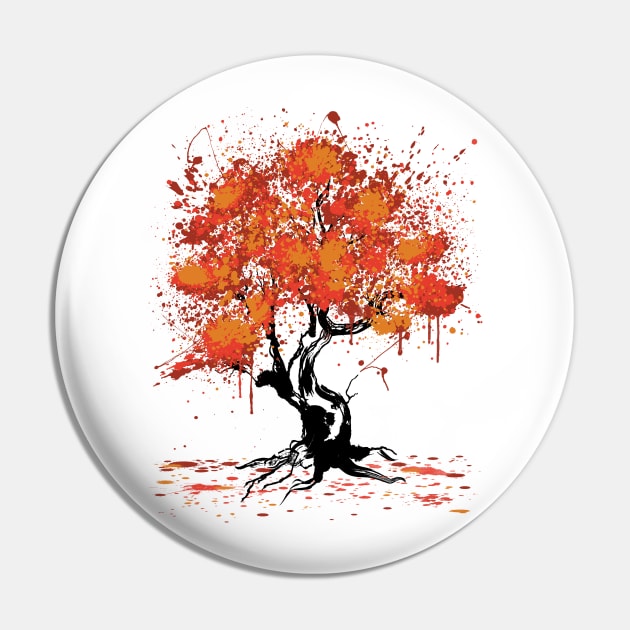 Autumn Tree Painting Pin by DrMonekers