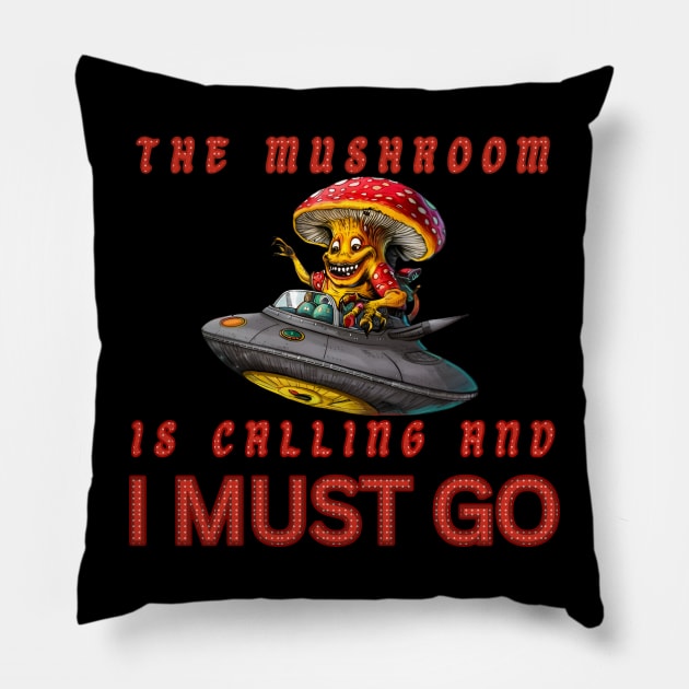 The Mushroom is Calling Pillow by nanas_design_delights