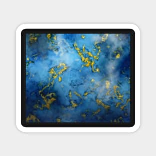 Blue Marble with Gold Veins Magnet