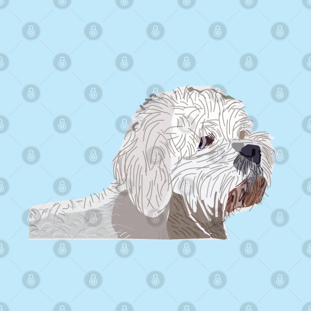 Bichon Frise Dog on Blue by ellenhenryart