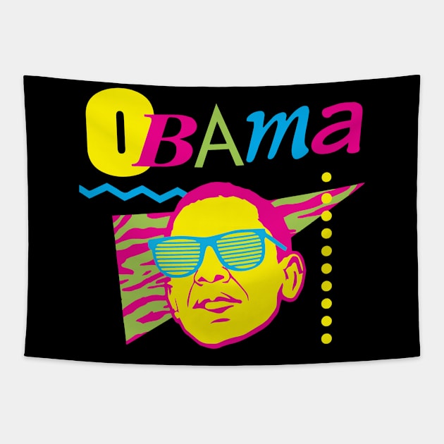 Obama - 80s Tapestry by TheAnchovyman