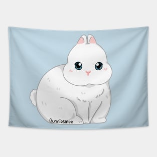 Netherland Dwaft Blue Eye White Rabbit . Bunniesmee Tapestry