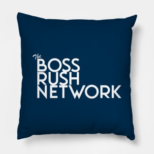 Boss Rush Network Logo (White) Pillow