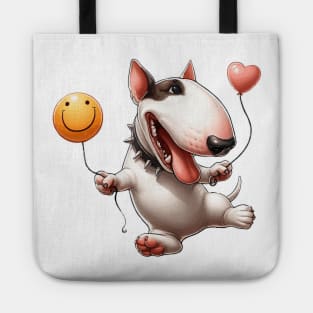 Bull Terrier with balloons Tote