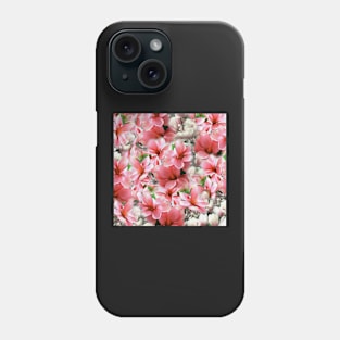 Pink magnolias, digital flower print Phone Case