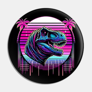 Synthwave T-rex Pin