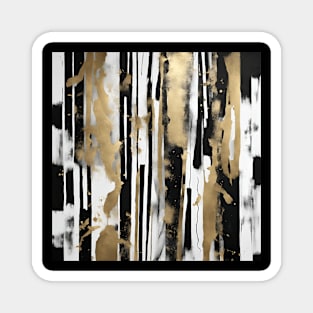 Golden Stripes Abstract Art Magnet