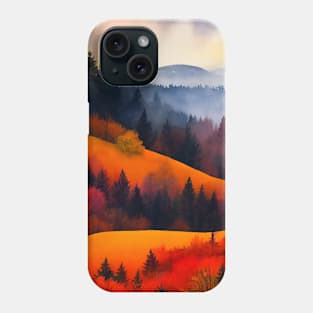 Colorful Autumn Landscape Watercolor 15 Phone Case