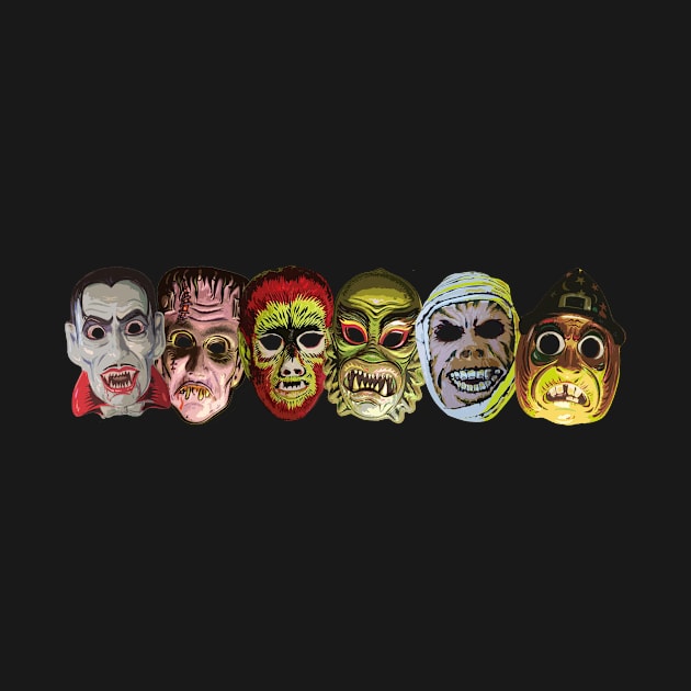 Vintage Halloween Masks by BradyRain