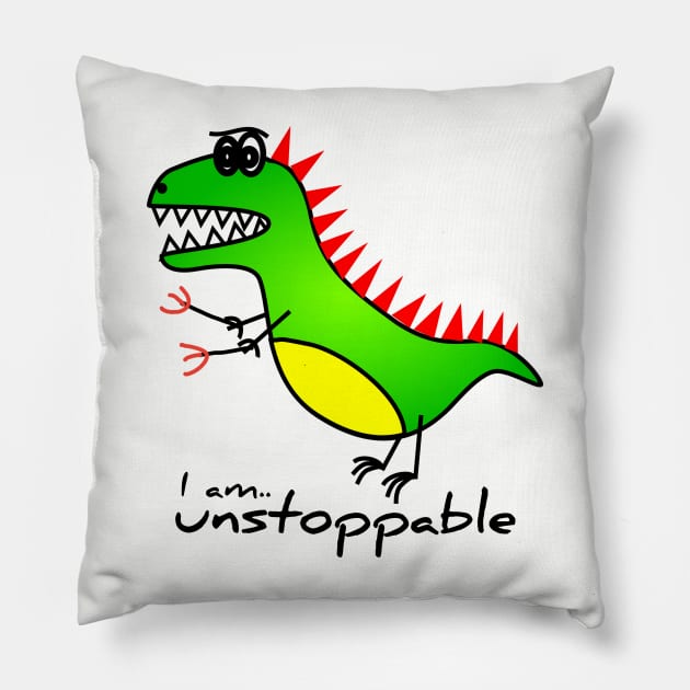 I am unstoppable trex Pillow by afmr.2007@gmail.com