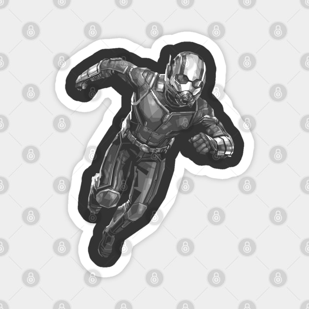 Ant Man in Action Black & White Magnet by Paradox Studio