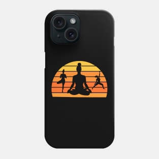 Yoga Meditation Poses Retro Vintage Fitness Phone Case