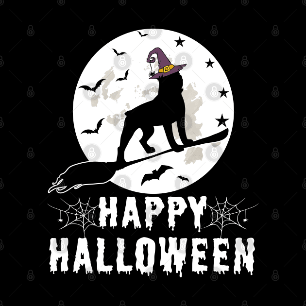 Boston Terrier Dog Witch Happy Halloween Funny by chung bit