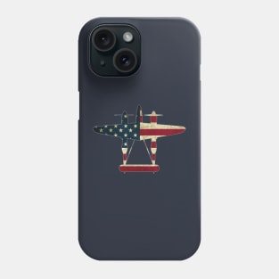 Retro USA Flag P-38 Lightning Aircraft Plane WW2 Fighter Warbird Pilot Gift Phone Case